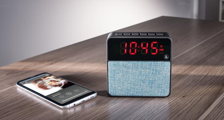 Hama Pocket Clock: Música portátil a tempo e horas Hama Pocket Clock: Música portátil a tempo e horas
