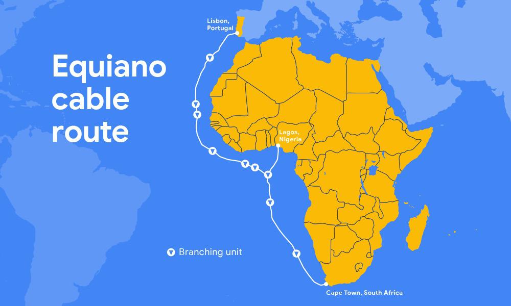 Google anuncia o Equiano, um cabo submarino que liga Portugal a África do Sul Google anuncia o Equiano, um cabo submarino que liga Portugal a África do Sul