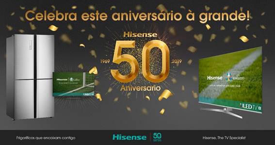 Hisense celebra 50 anos de história com promoções exclusivas Hisense celebra 50 anos de história com promoções exclusivas