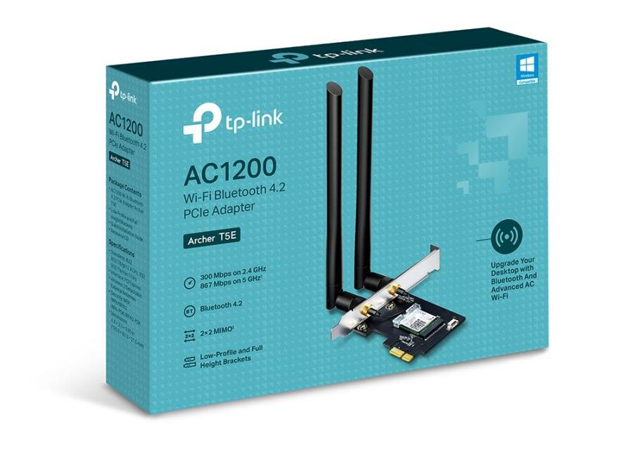 Archer T5E: Wi-Fi e Bluetooth no mesmo dispositivo para todos os desktops Archer T5E: Wi-Fi e Bluetooth no mesmo dispositivo para todos os desktops