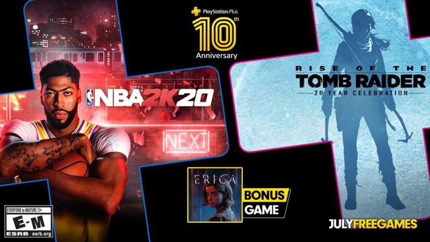 PlayStation Plus: NBA 2K20, Rise of the Tomb Raider: 20 Year Celebration e Erica são os jogos de Julho de 2020 PlayStation Plus: NBA 2K20, Rise of the Tomb Raider: 20 Year Celebration e Erica são os jogos de Julho de 2020