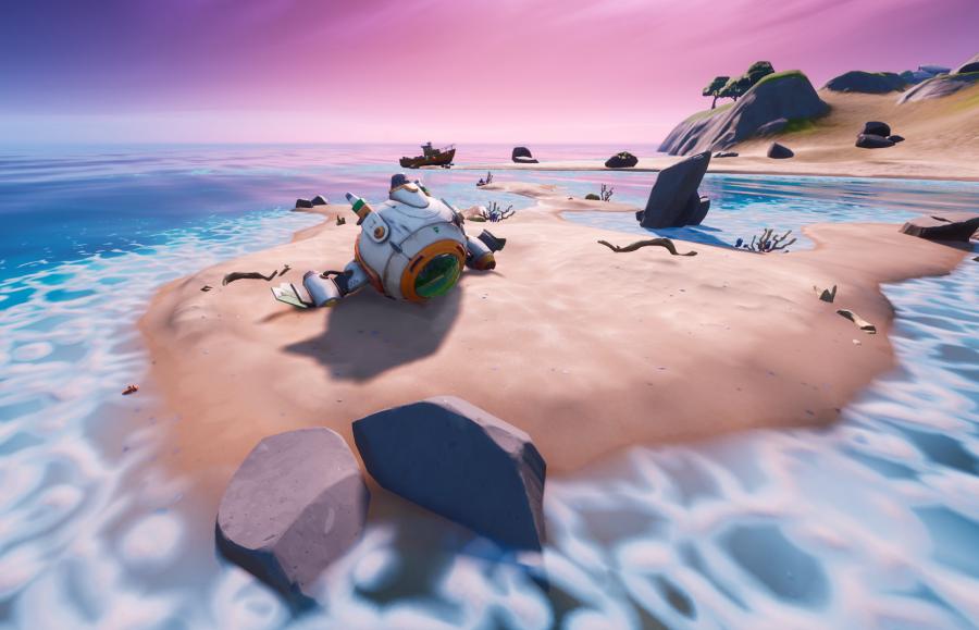 Uma nave espacial parece ter caído no mapa do Fortnite Uma nave espacial parece ter caído no mapa do Fortnite