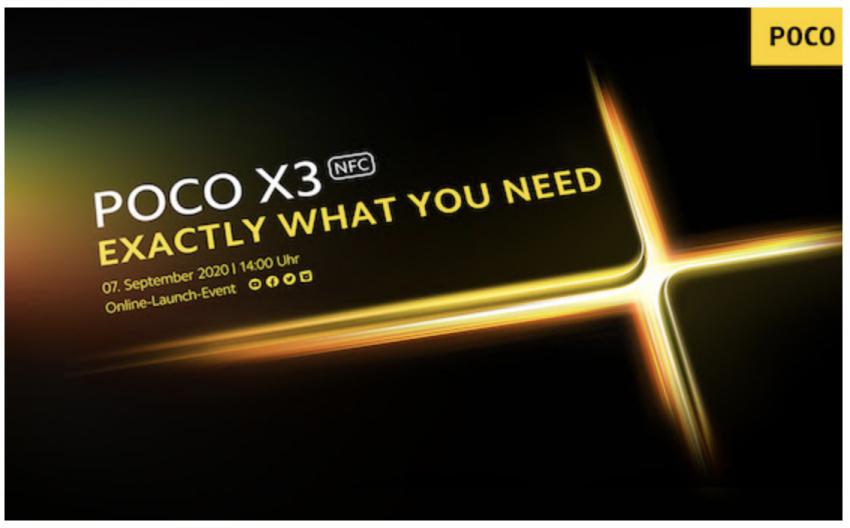Oficial: Poco X3 será anunciado no próximo dia 7 de Setembro Oficial: Poco X3 será anunciado no próximo dia 7 de Setembro