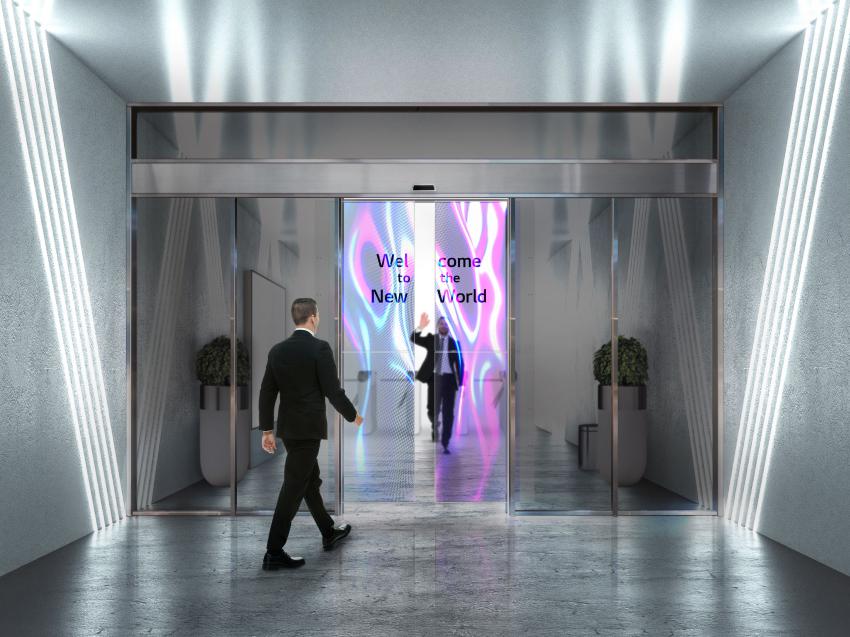 LG e ASSA desenvolvem porta automática com OLED transparente LG e ASSA desenvolvem porta automática com OLED transparente