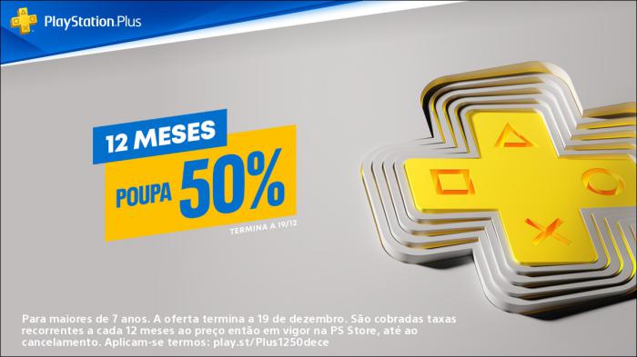 Subscrição do PlayStation Plus está com 50% de desconto Subscrição do PlayStation Plus está com 50% de desconto