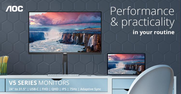AOC anuncia a sua nova série de monitores V5 AOC anuncia a sua nova série de monitores V5
