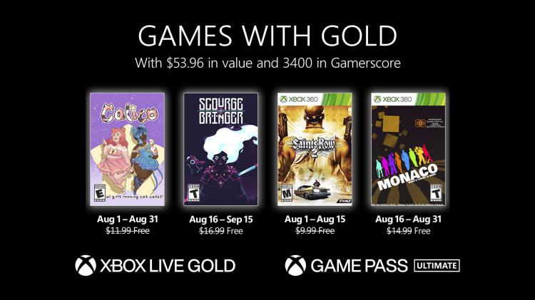 Games With Gold: Revelado os jogos gratuitos de Agosto de 2022 Games With Gold: Revelado os jogos gratuitos de Agosto de 2022
