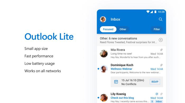 Microsoft revela sucesso inesperado do Outlook Lite para Android Microsoft revela sucesso inesperado do Outlook Lite para Android