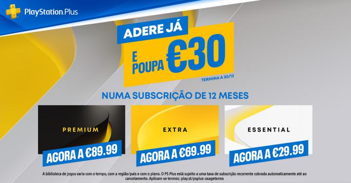 PlayStation Plus com desconto de 30 euros na subscrição anual PlayStation Plus com desconto de 30 euros na subscrição anual