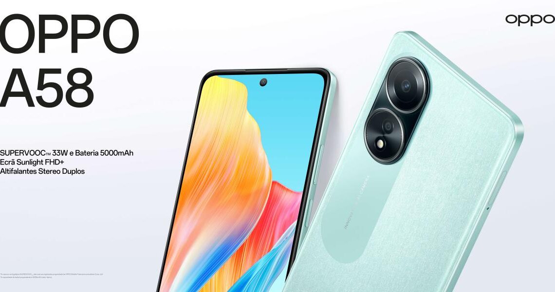 OPPO A58 chega oficialmente a Portugal